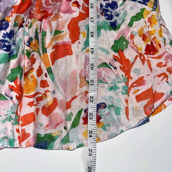 Chico’s No-Iron Fresh Chic Linen Blouse Women’s Size 0 (S/4-6) Floral Button up - Picture 5 of 8